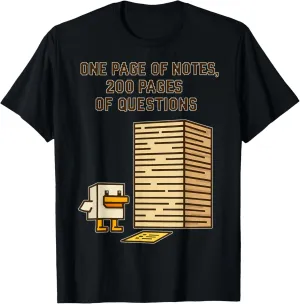One Page Notes 200 Pages Questions Chicken Shirt T-Shirt