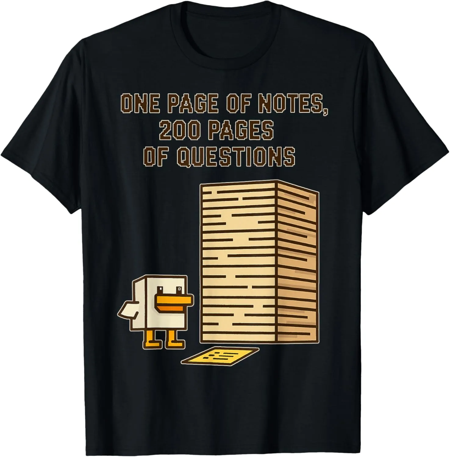 One Page Notes 200 Pages Questions Chicken Shirt T-Shirt