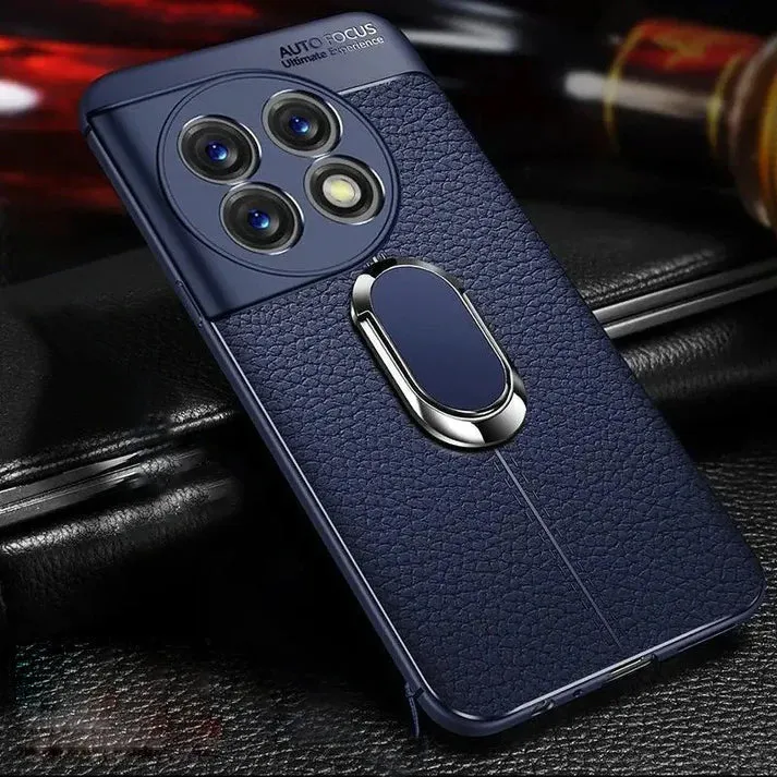 OnePlus 13 Sleek Urban Leather Ring Holder Case