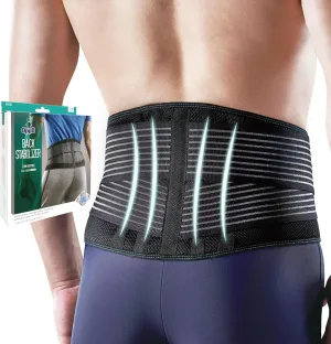 OPPO RW501 Breathable Back Stabilizer with Flexible Stays - Lower Back Pain Relief, Sciatica Pain Relief, Herniated Disc Relief, and Weight Lifting (Black, L/XL, 1-Pack)