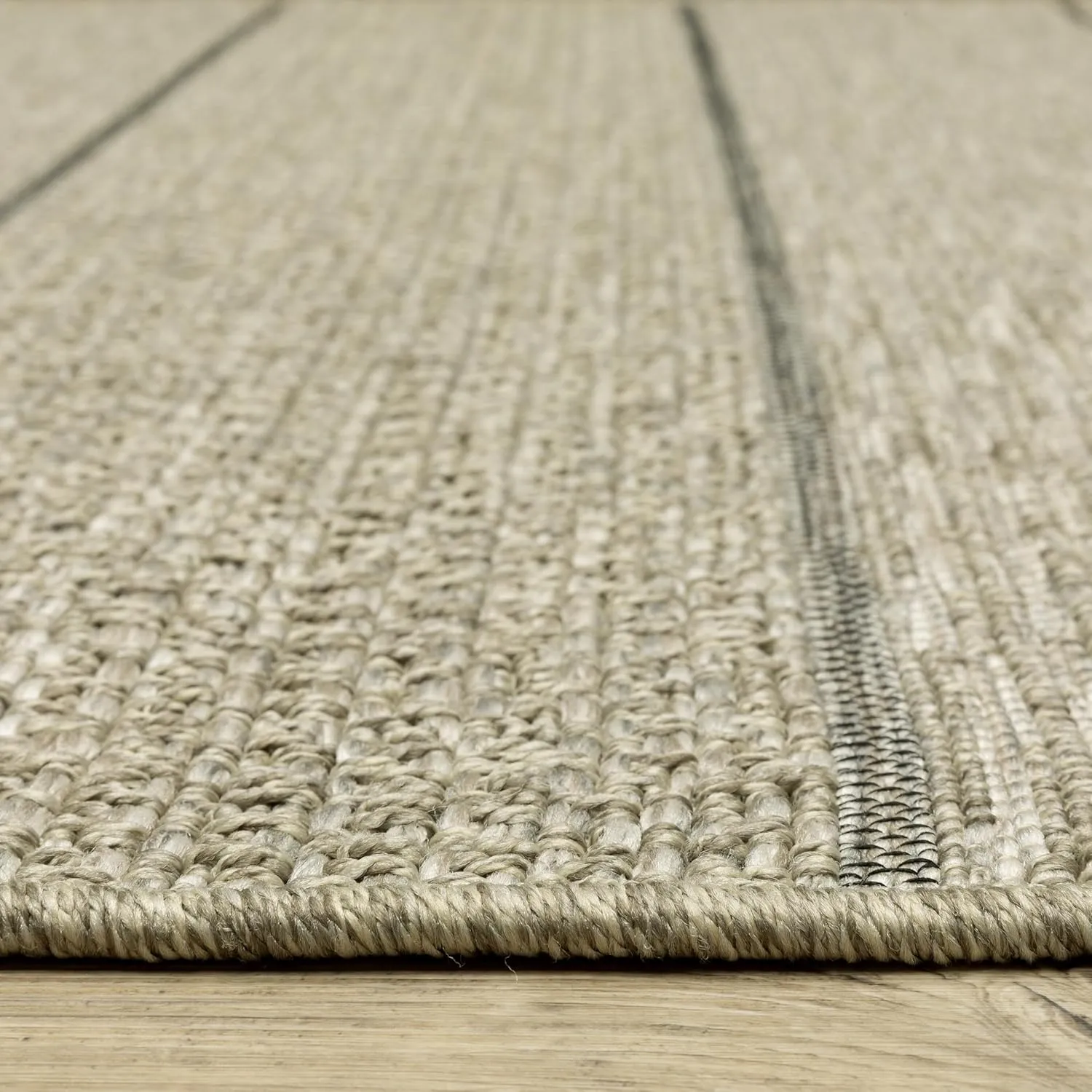 Oriental Weavers Tortuga Indoor/Outdoor Rug - TR01A - 1'10" x 7'6" - in Tan/Beige - Classic Casual Style, Water, Stain and Fade Resistant, Hose Clean, Patio, Outdoor Living Area Rug