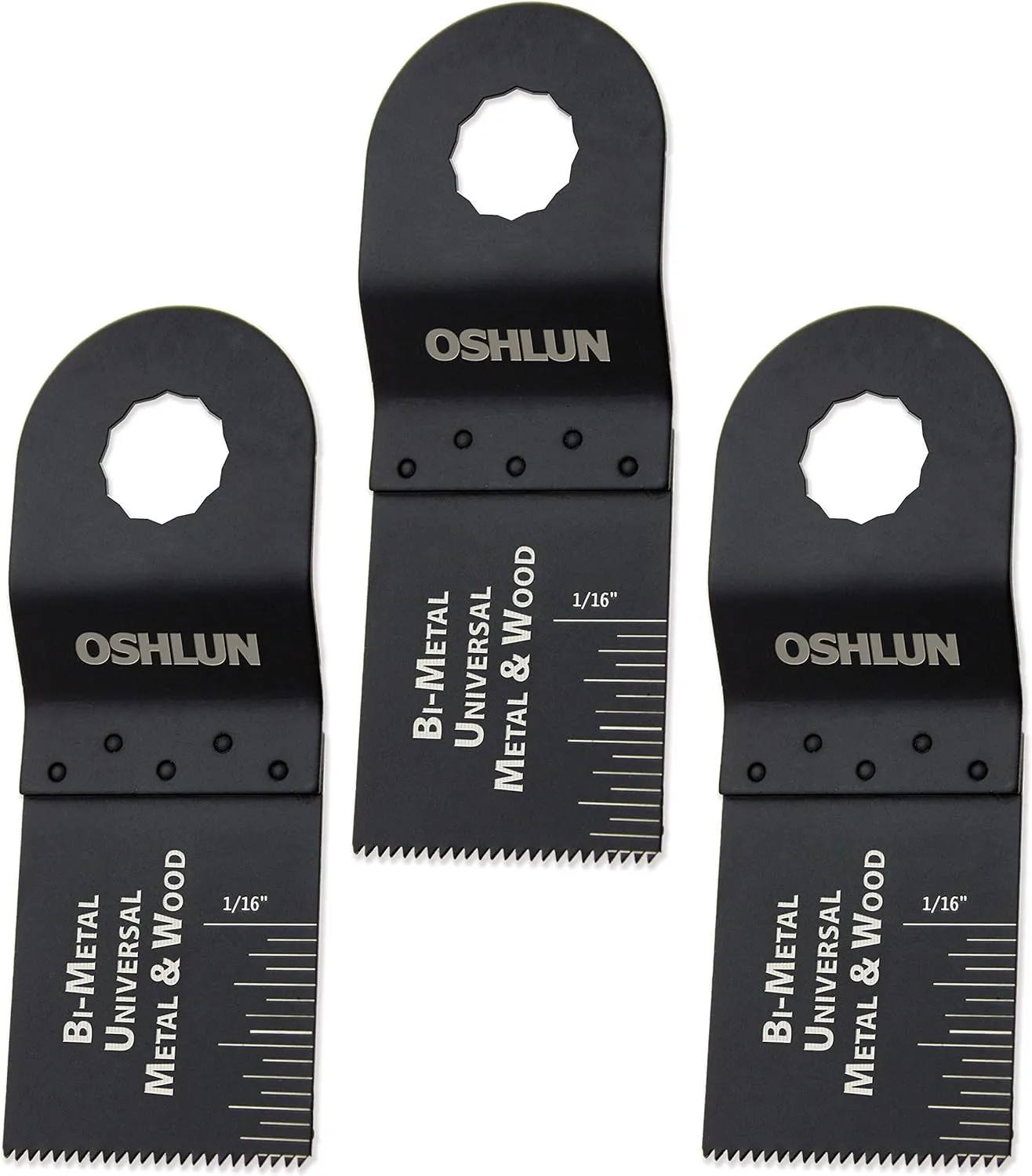 Oshlun MMR-0103 1-1/3-Inch Universal Bi-Metal Oscillating Tool Blade for Rockwell or Worx SoniCrafter Hex, 3-Pack