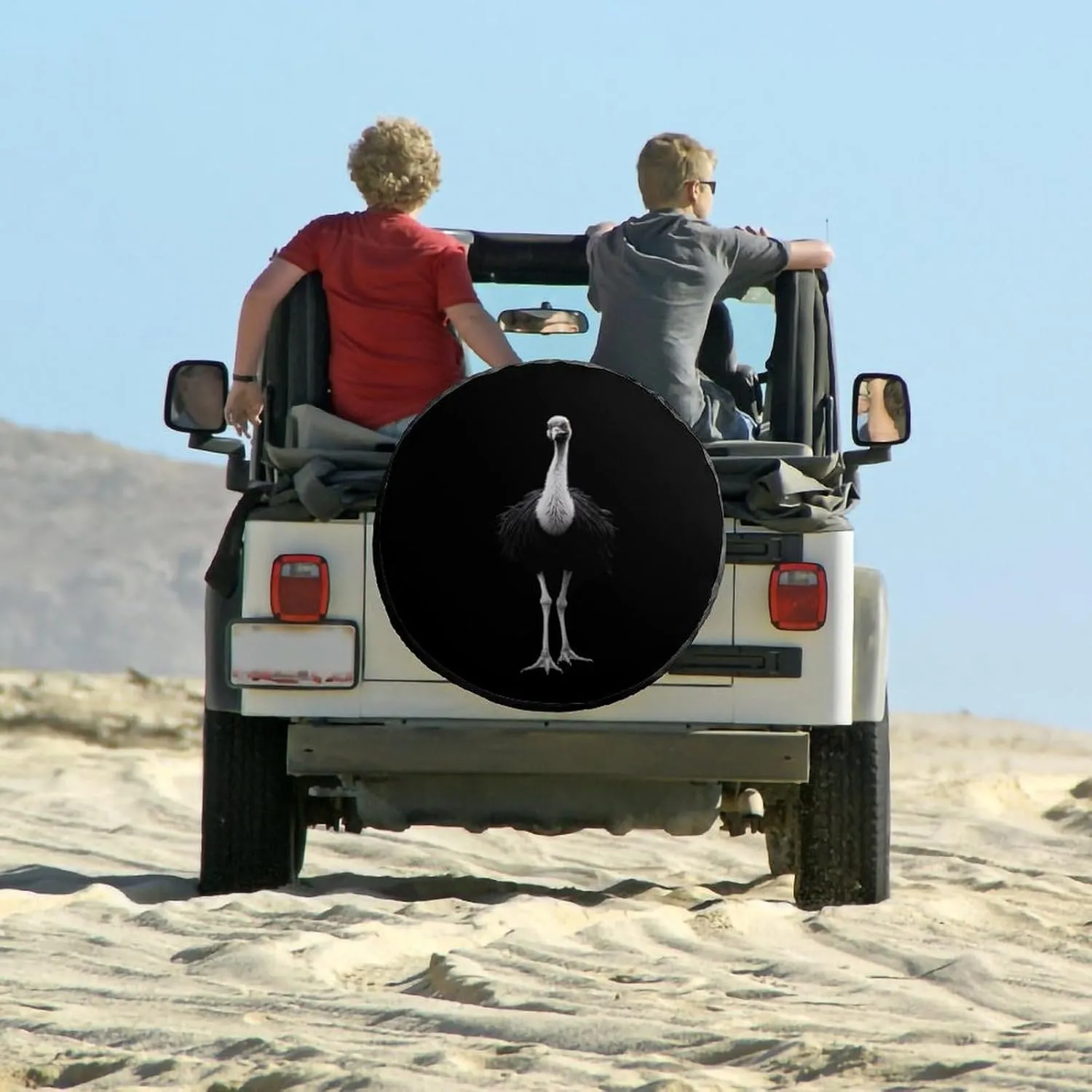 Ostrich Spare Tire Cover Oxford Tire Cover Wheel Cover Protectors Universal Fits for Truck Campers 16inch