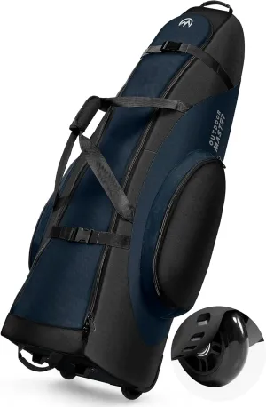 OutdoorMaster Padded Golf Travel Bag with Reinforced Wheels, 900D Heavy Duty Oxford Wear-Resistant and Waterproof Golf Travel Case, Soft-Sided Golf Club Bag, Shoes and Accessories Compartment
