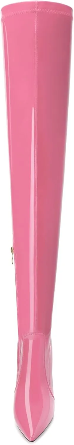 Over The Knee Boots for Women Thigh High Stiletto Zipper Pointed Toe Long Boots Classic Fashion Sexy Tall Boots