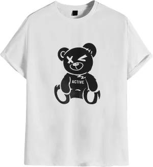 OYOANGLE Men's Summer Graphic Short Sleeve Crewneck T-Shirt Tee Shirts
