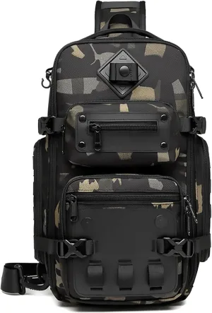 OZUKO Tactical Backpack Chest Sling Bags for Men, Waterproof Crossbody Shoulder Daypack for Outdoor Walking Hiking Trekking (Camo)