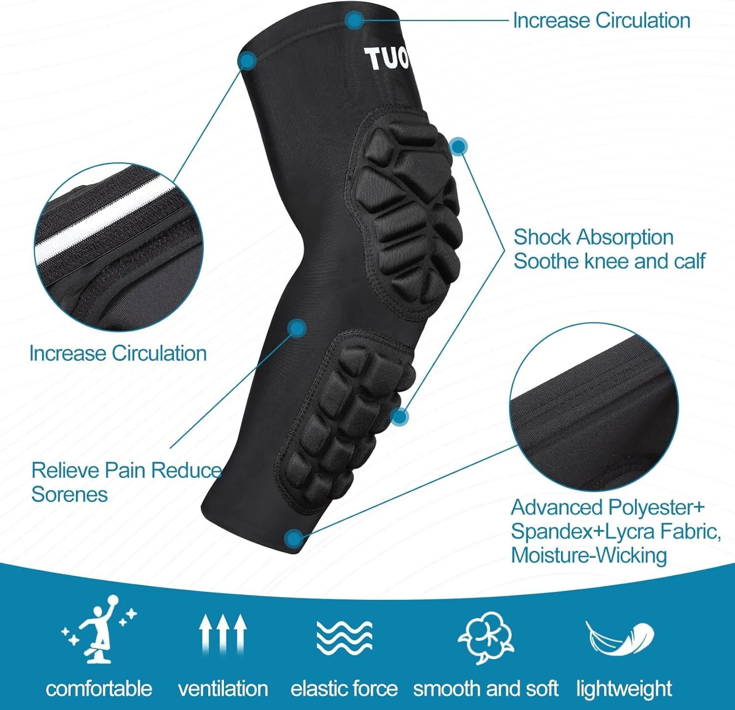 Padded Arm Sleeves Elbow Forearm Crashproof Pads Protection for Football Basketball Volleyball Soccer 2 Pack