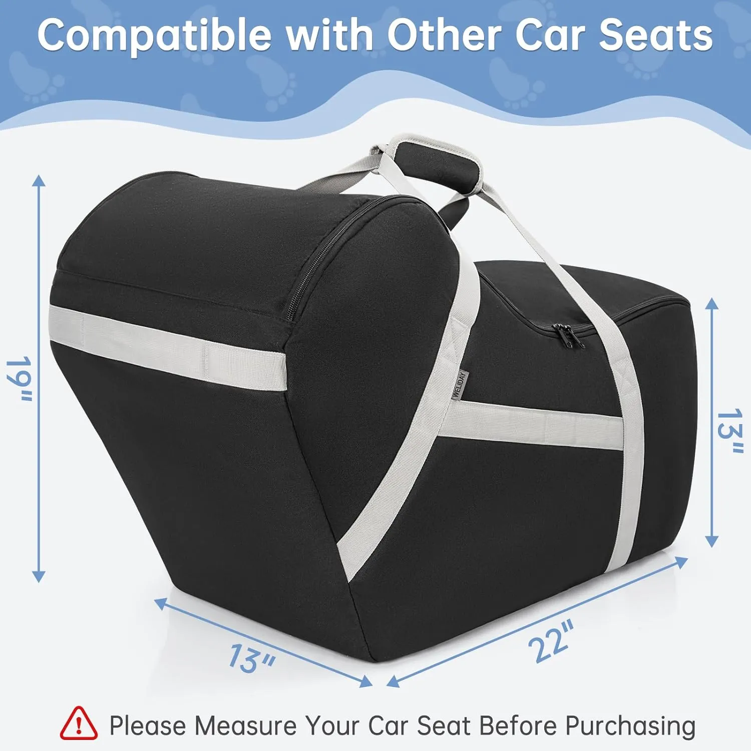Padded Car Seat Travel Bag for Airplane, Infant Car Seat Travel Bag Compatible with All Nuna Pipa Car Seat, Car Seat Gate Check Bag
