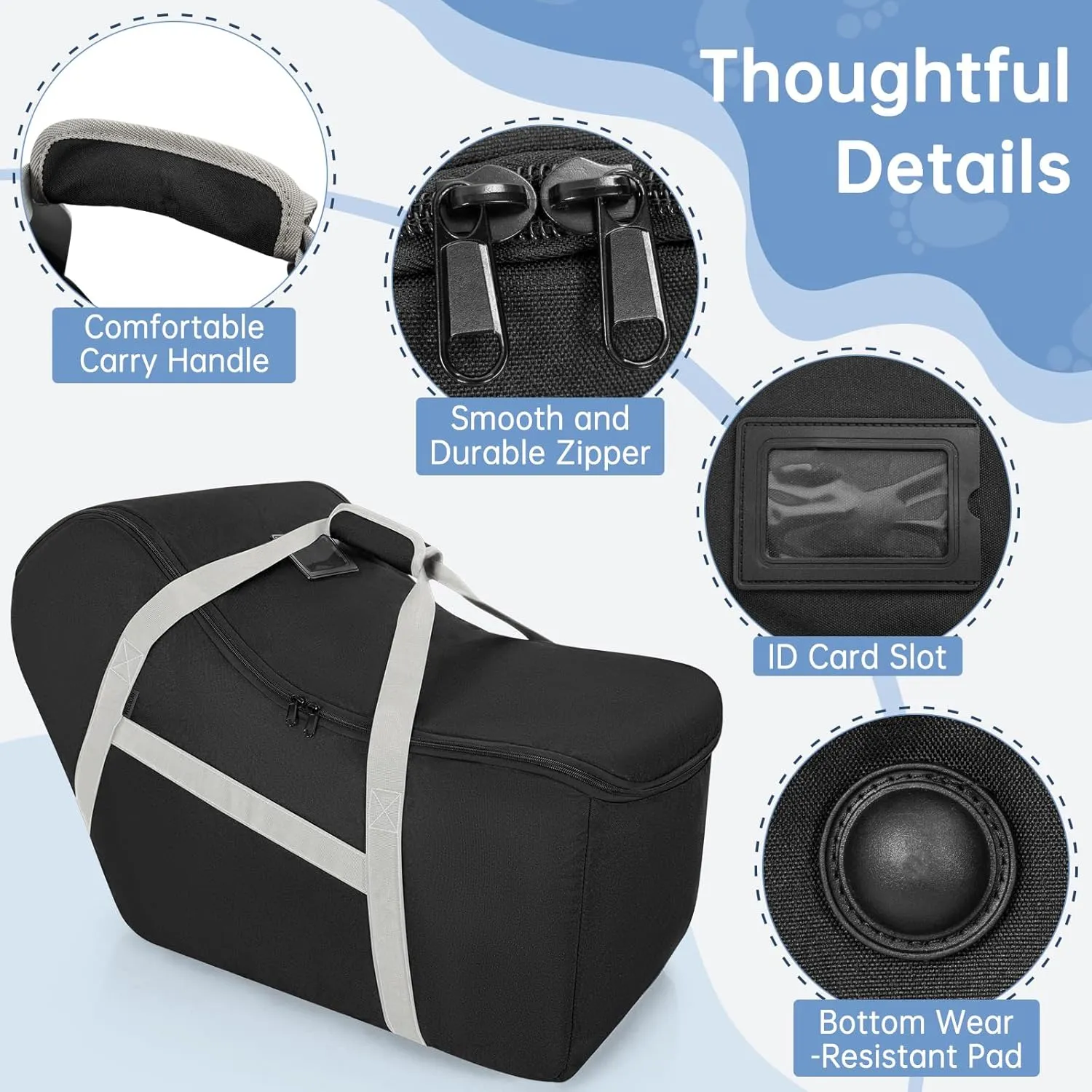 Padded Car Seat Travel Bag for Airplane, Infant Car Seat Travel Bag Compatible with All Nuna Pipa Car Seat, Car Seat Gate Check Bag