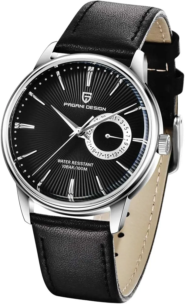 PAGANI DESIGN Men’s Watches Casual Leather Quartz Wrist Watch for Men Waterproof Business Dress Unique Watches Japanese Movement