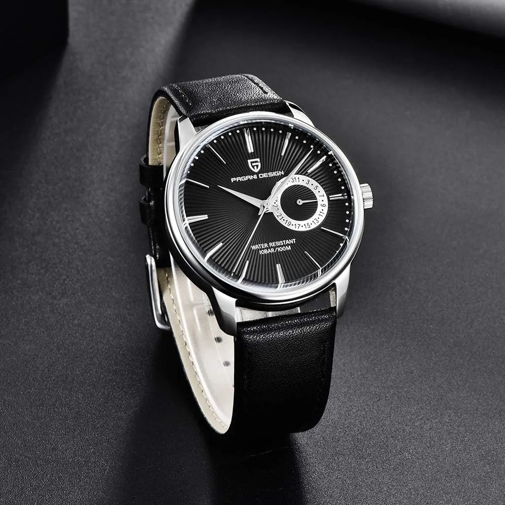 PAGANI DESIGN Men’s Watches Casual Leather Quartz Wrist Watch for Men Waterproof Business Dress Unique Watches Japanese Movement