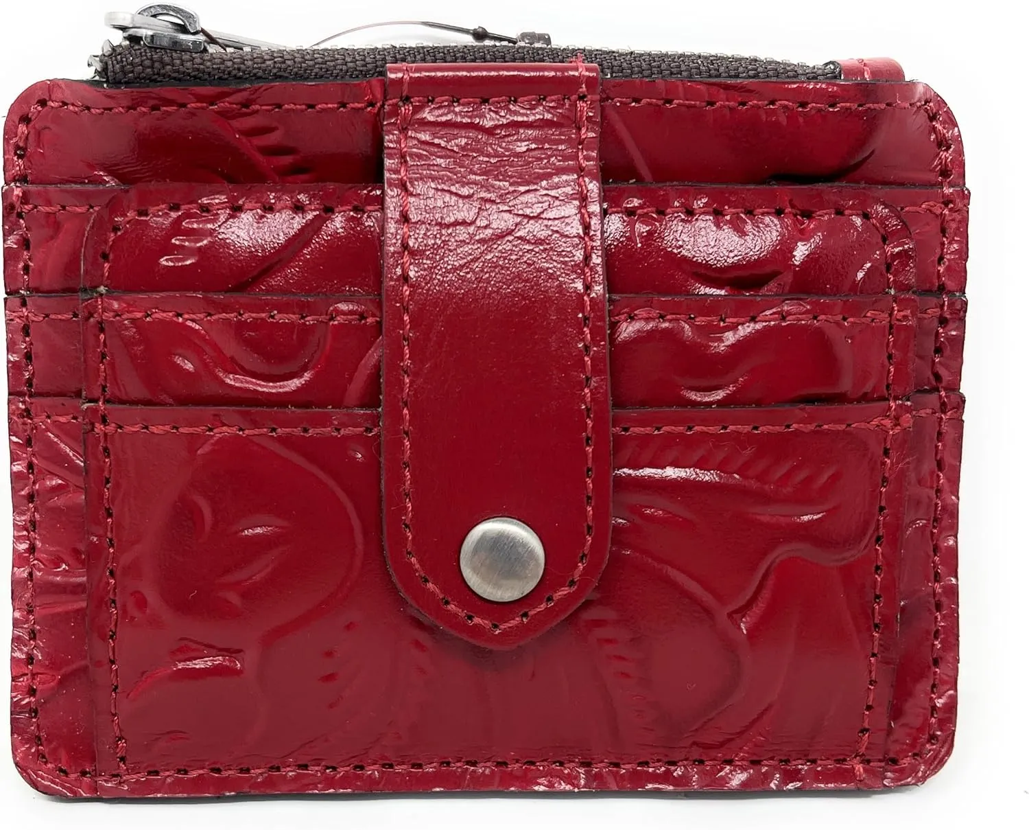 Patricia Nash Tooled Leather Cassis ID Card Case Wallet, Lava