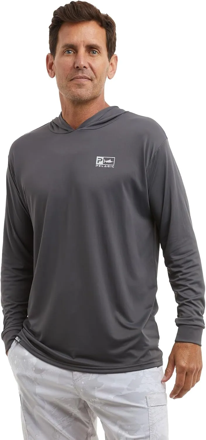 PELAGIC Apparel Men's Aquatek Rusted Icon Hooded Fishing Shirt