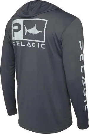 PELAGIC Apparel Men's Aquatek Rusted Icon Hooded Fishing Shirt