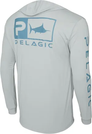 PELAGIC Apparel Men's Aquatek Rusted Icon Hooded Fishing Shirt