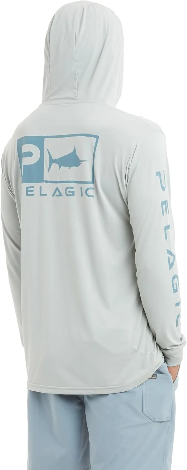 PELAGIC Apparel Men's Aquatek Rusted Icon Hooded Fishing Shirt