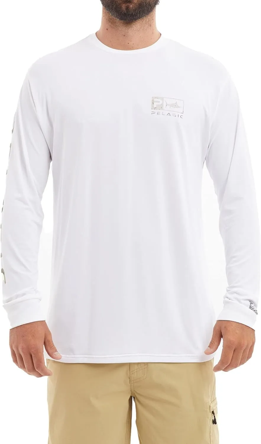 PELAGIC Men's Aquatek Icon Fishing Shirt, Long Sleeve, UPF 50  Protection, Ultra Soft Feel