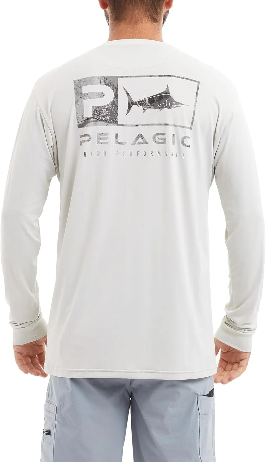 PELAGIC Men's Aquatek Icon Fishing Shirt, Long Sleeve, UPF 50  Protection, Ultra Soft Feel