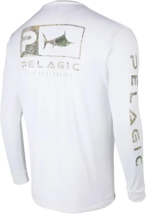 PELAGIC Men's Aquatek Icon Fishing Shirt, Long Sleeve, UPF 50  Protection, Ultra Soft Feel