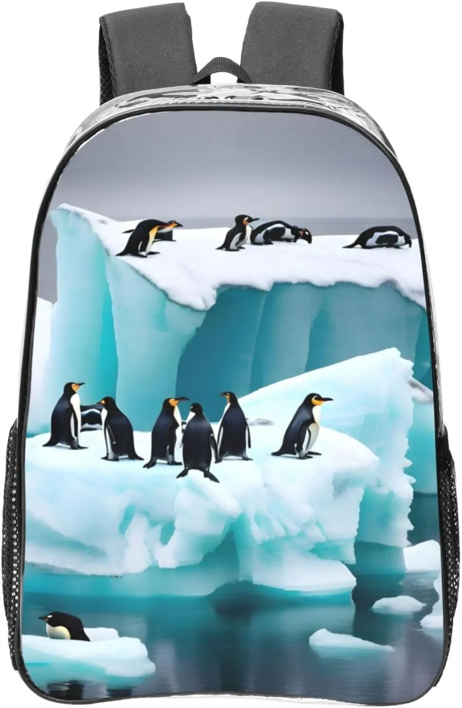 Penguins On The Iceberg print Clear Backpack for Stadium Events Clear Stadium Backpack Clear Bag for Sports Events