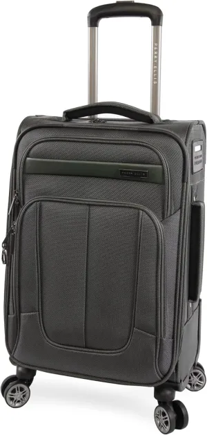 Perry Ellis Charleston Lightweight Spinner Carry-On Luggage, Dark Charcoal