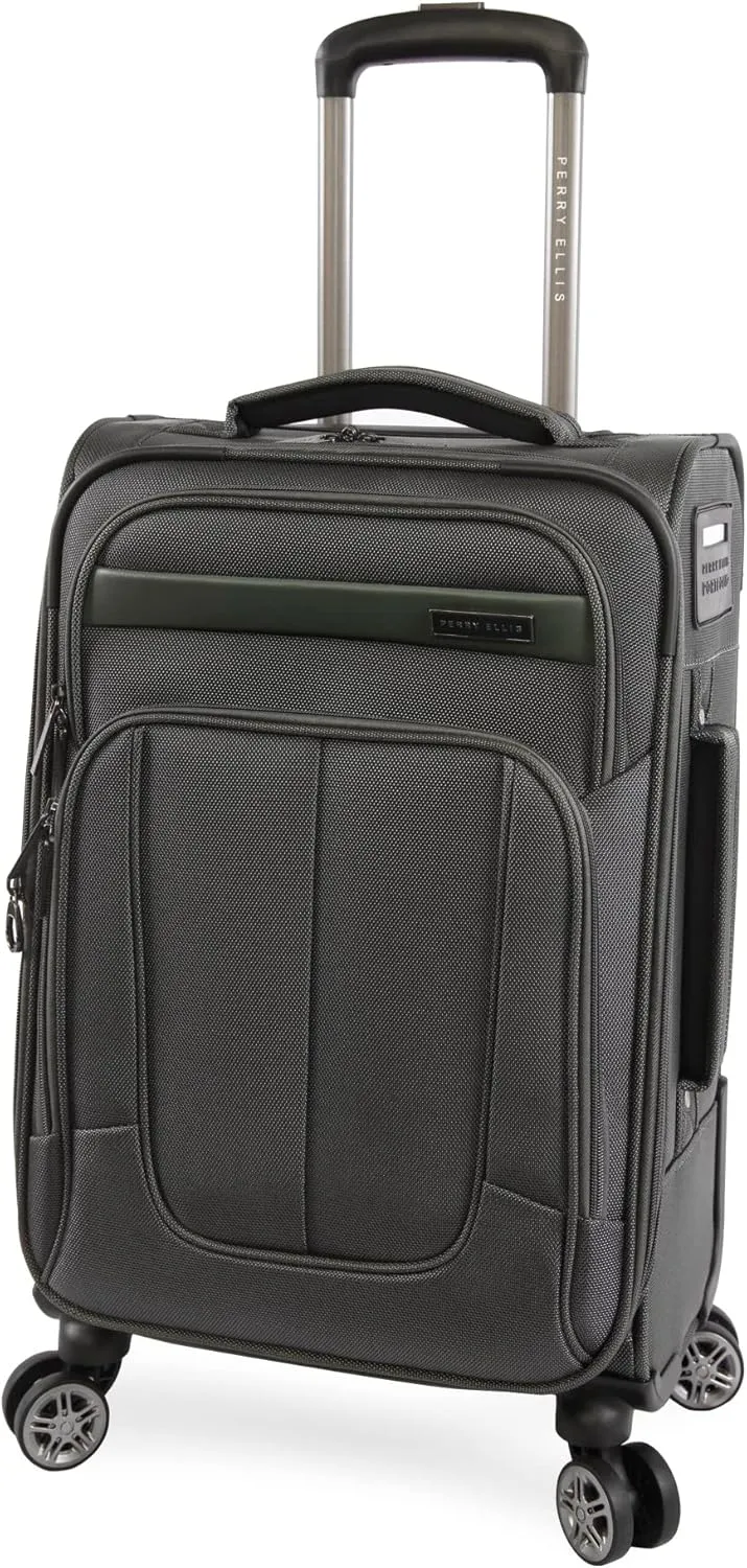Perry Ellis Charleston Lightweight Spinner Carry-On Luggage, Dark Charcoal