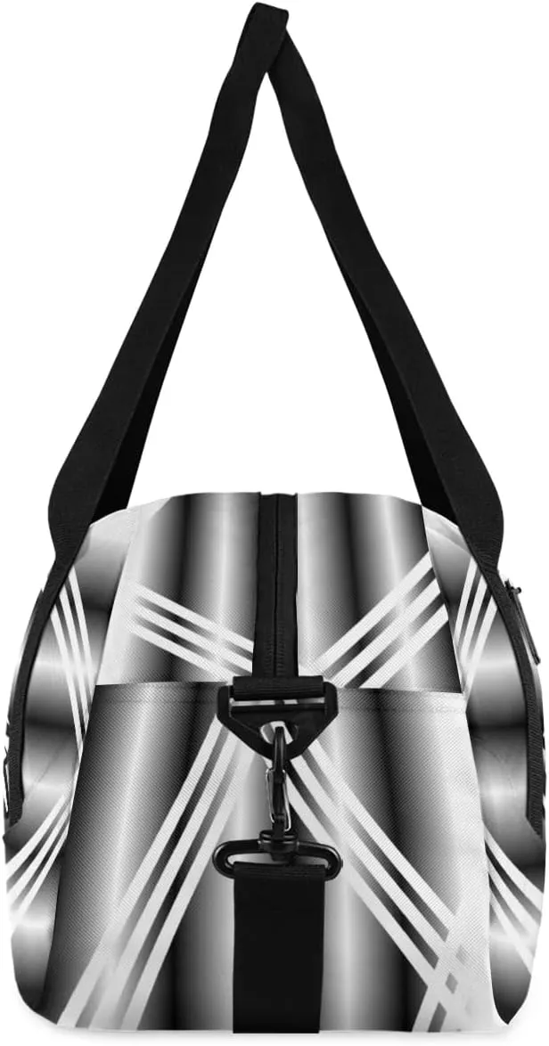 Personalized Kids Duffel Bag,Custom Sport Gym Bag for Girls,Weekender Overnight Bags Travel Duffel Bag,Customized Kids Gift Zebra Print Black White Cheer