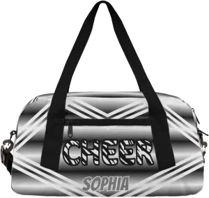 Personalized Kids Duffel Bag,Custom Sport Gym Bag for Girls,Weekender Overnight Bags Travel Duffel Bag,Customized Kids Gift Zebra Print Black White Cheer