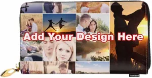 Personalized Leather Photos Wallet，Custom Long Style Leather wallet,Soft Zipper High Capacity Wallet for Women Mom,Daughter,Best Friend Presents(2-Sided Design)