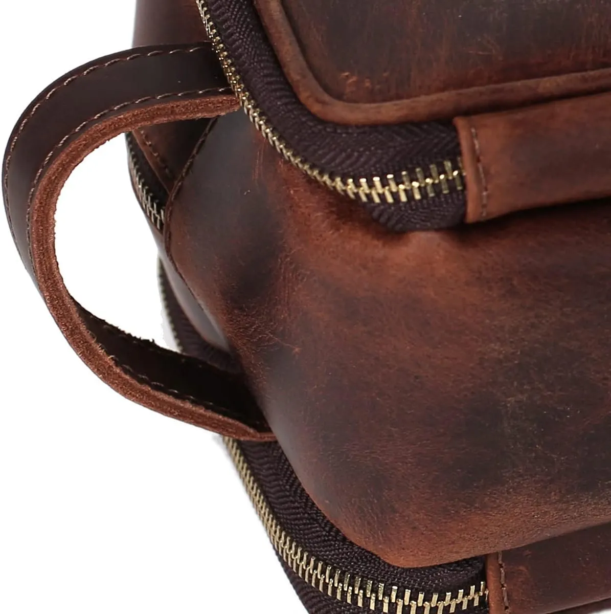 Personalized Leather Toiletry Bag for Men Travel Shaving Dopp Kit-Large Cosmetic Bags Toiletries Bathroom Organizer (Coffee(full grain leather))
