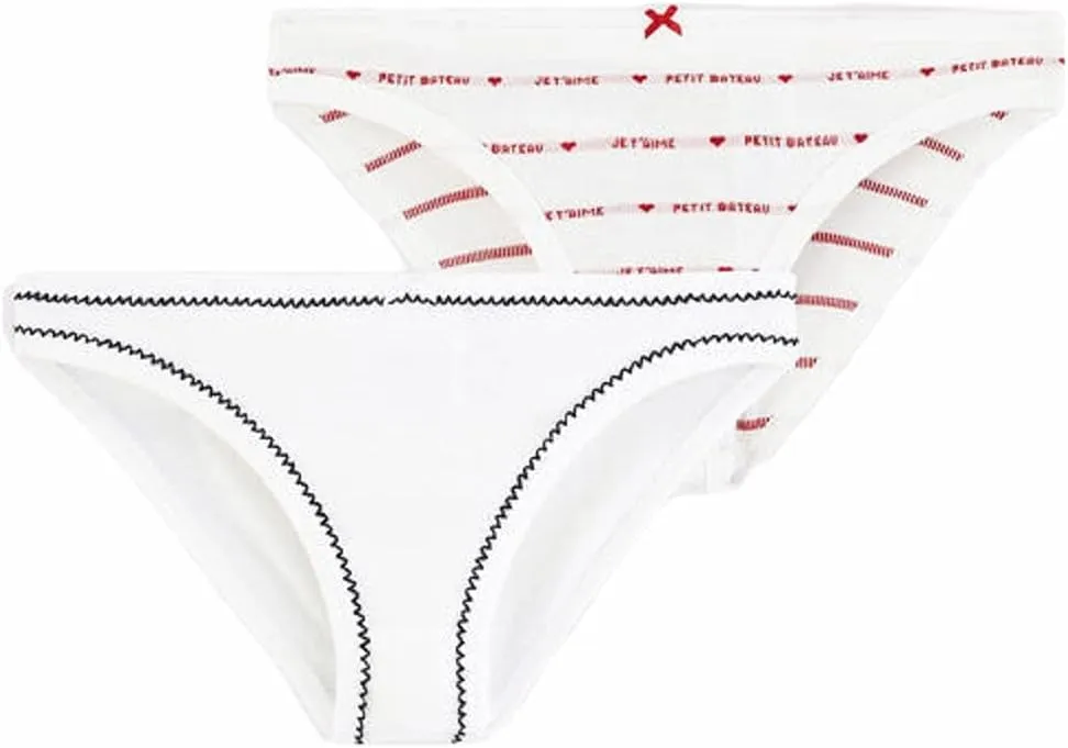 Petit Bateau WOMENS 2 PACK GIFT BOXED PANTIES STYLE A00LU SIZES XX-SMALL-LARGE