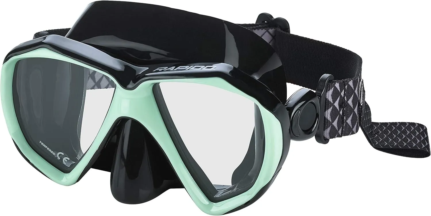 Phantom Aquatics Rapido Italian Design Superior Comfort Silicone Scuba Snorkel Mask Dry Snorkel Set with Snorkeling Gear Carry Bag - Great Travel Snorkel Set
