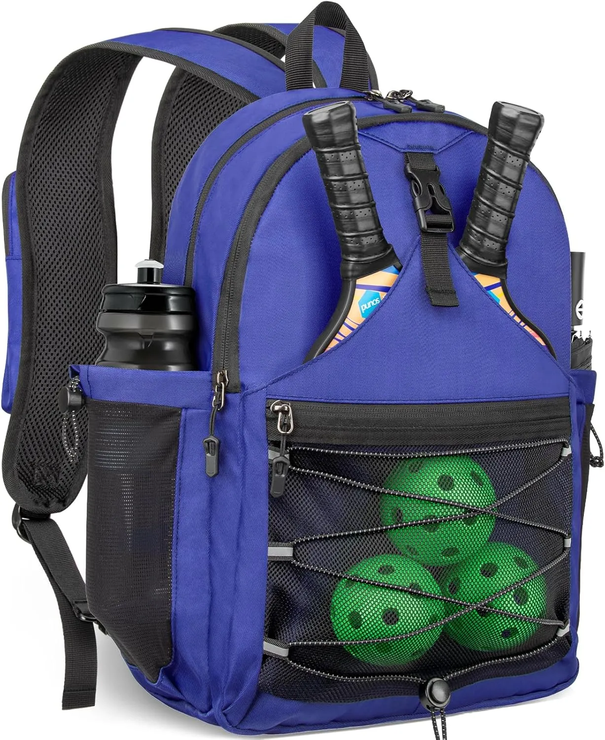 Pickleball Bag, Pickleball Backpack for Men Women, Large Capacity Sports Pickleball Paddle Bag, Adjustable Crossbody Sling Bag Pickle Ball Bag with Fence Hook Water Bottle Holder