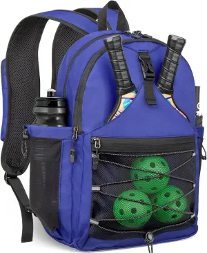Pickleball Bag, Pickleball Backpack for Men Women, Large Capacity Sports Pickleball Paddle Bag, Adjustable Crossbody Sling Bag Pickle Ball Bag with Fence Hook Water Bottle Holder