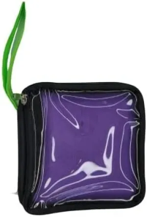 PinFolio Mini Show Pin Display Bag, Lightweight & Compact Mini Sports Pin Book with Carry Strap for Easy Trading Up to 48 1-Inch Enamel Pins (Purple, Black & Green)