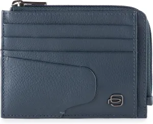 Piquadro Men's Akron Coin and Credit Card Holder, Black