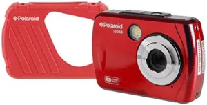 Polaroid IS048 Waterproof Instant Sharing 16 MP Digital Portable Handheld Action Camera, Red