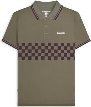 Polo Shirt Mens Khaki Two Tone Panel Mod Ska Skinhead