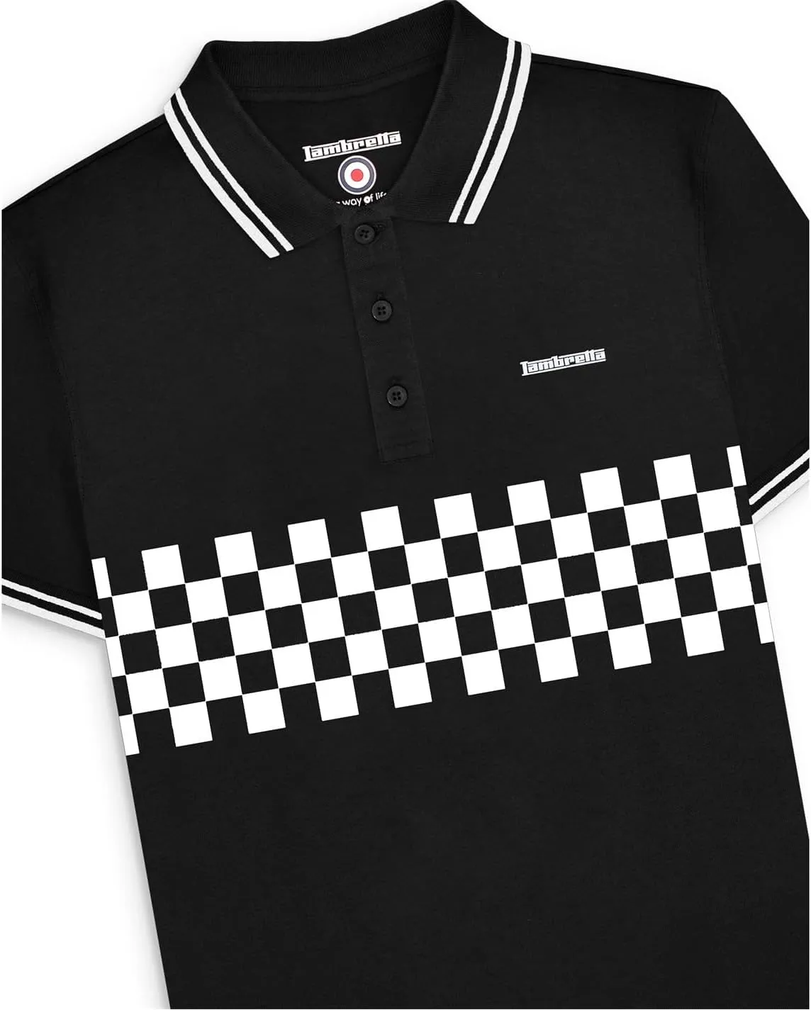 Polo Shirt Mens Khaki Two Tone Panel Mod Ska Skinhead