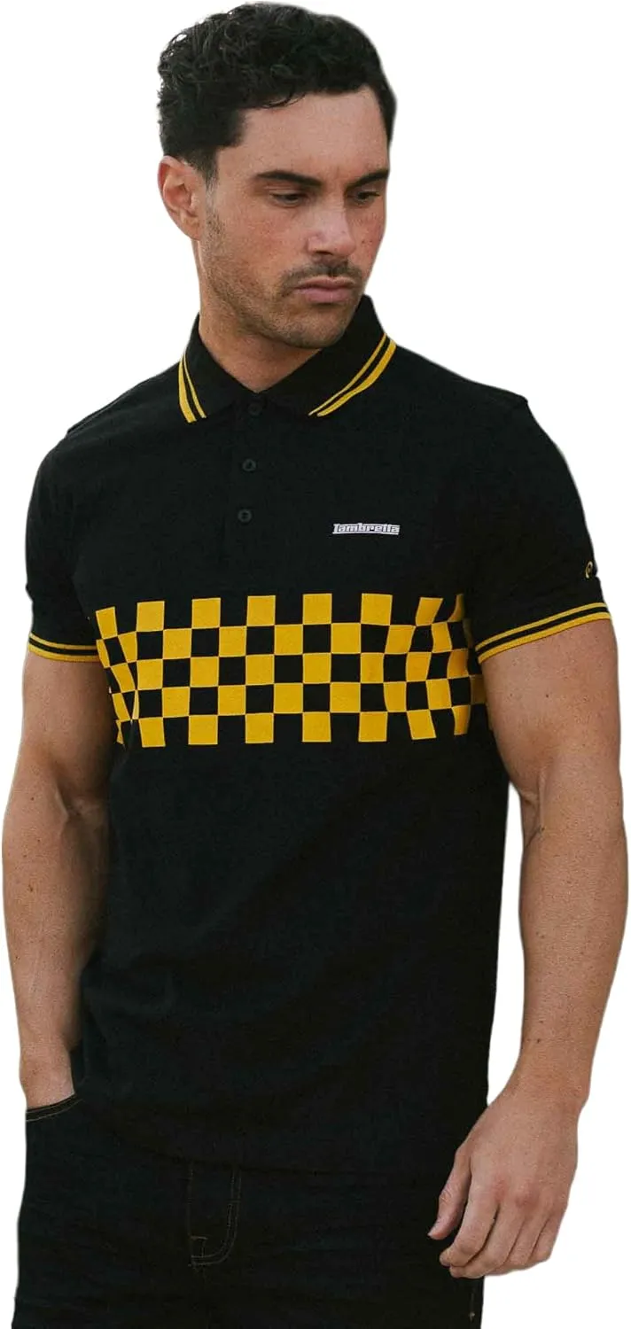 Polo Shirt Mens Khaki Two Tone Panel Mod Ska Skinhead