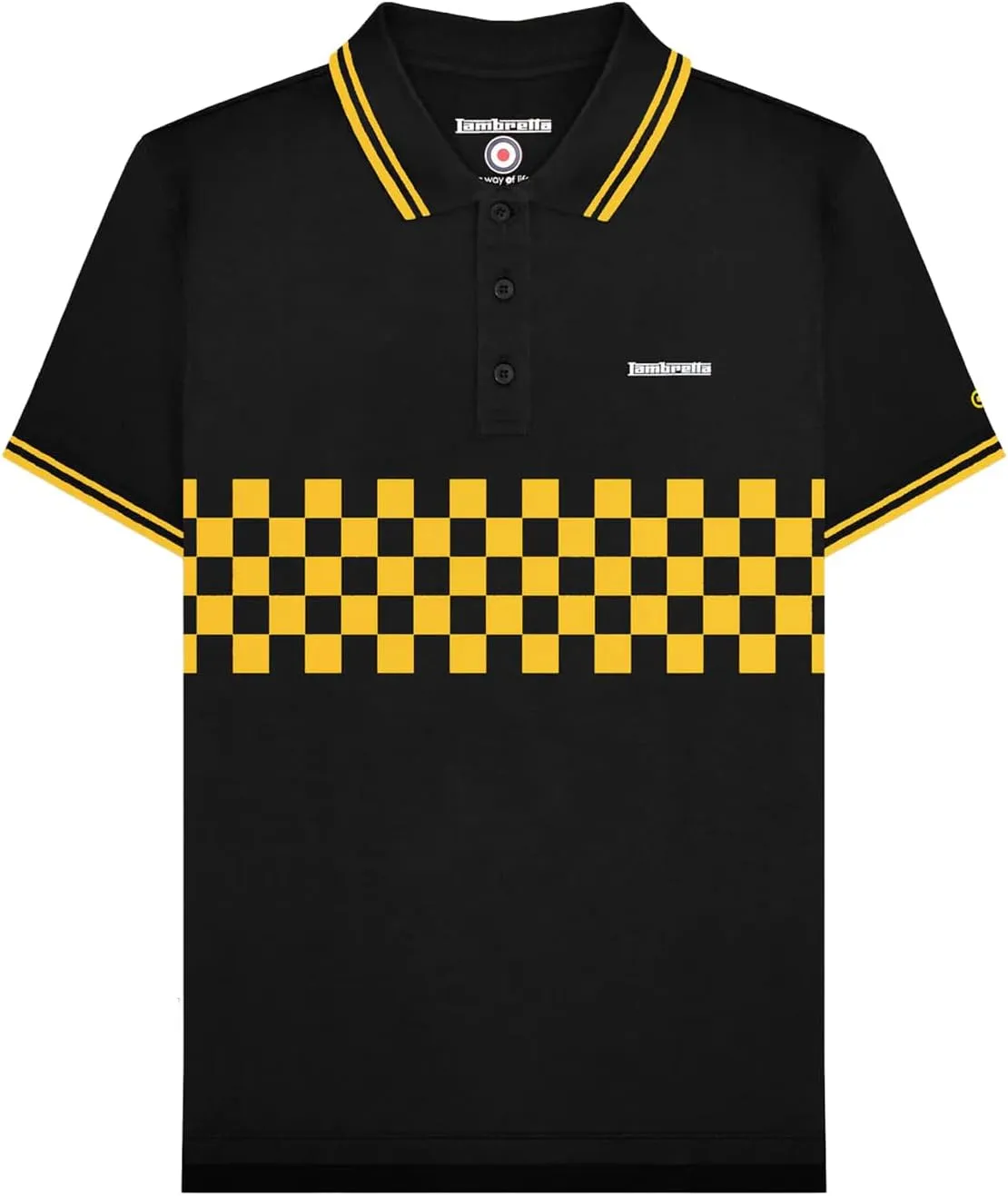Polo Shirt Mens Khaki Two Tone Panel Mod Ska Skinhead