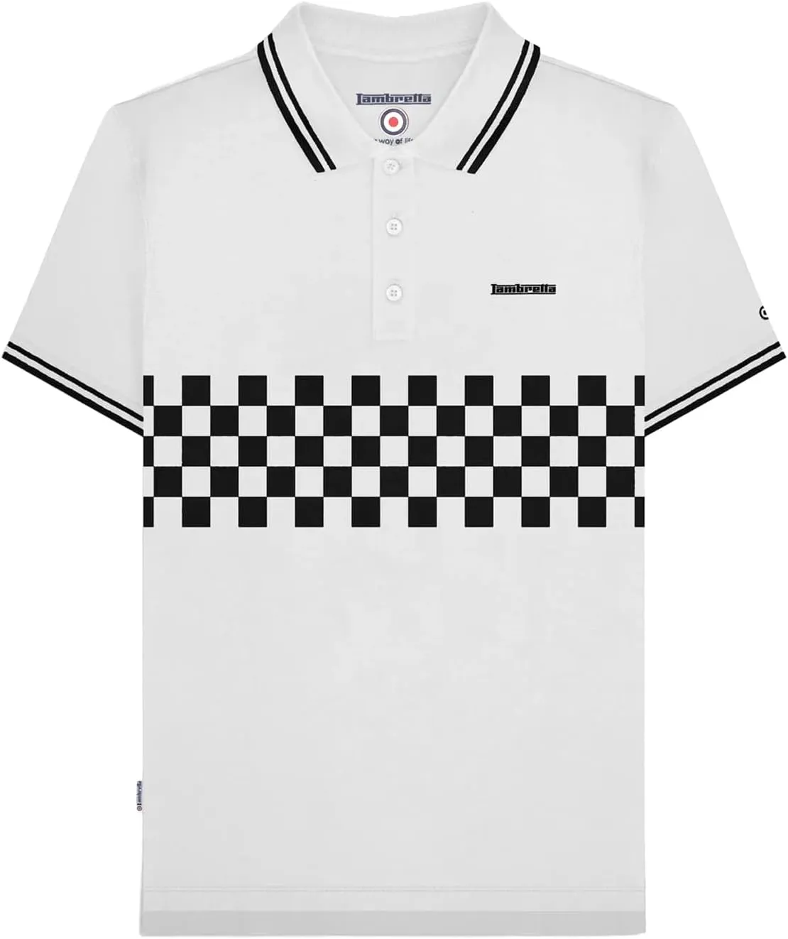 Polo Shirt Mens Khaki Two Tone Panel Mod Ska Skinhead
