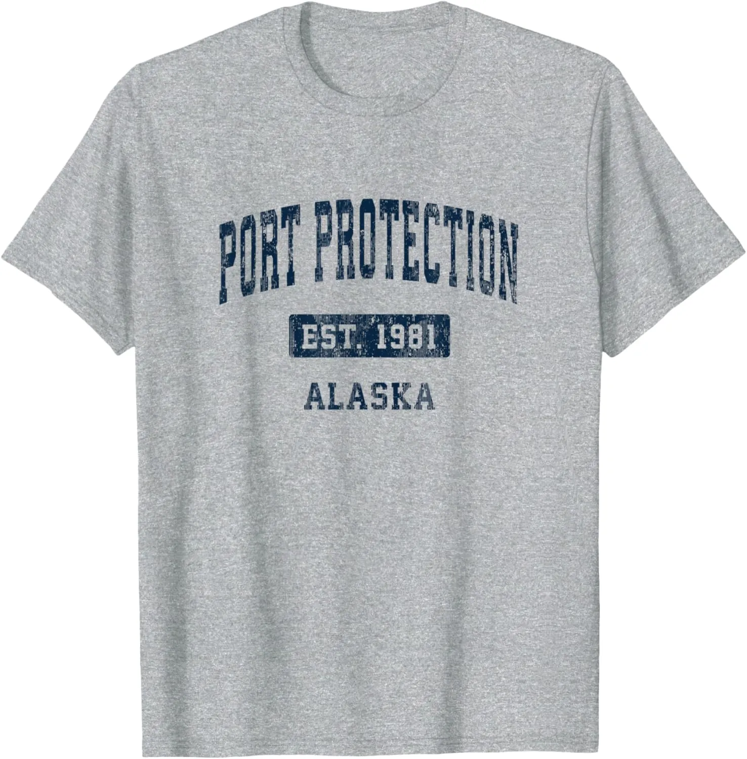 Port Protection Alaska AK Vintage Sports Established Navy De T-Shirt