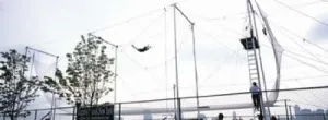 Posterazzi Trapeze School Hudson River Park NYC City New York State USA Poster Print, (18 x 7)