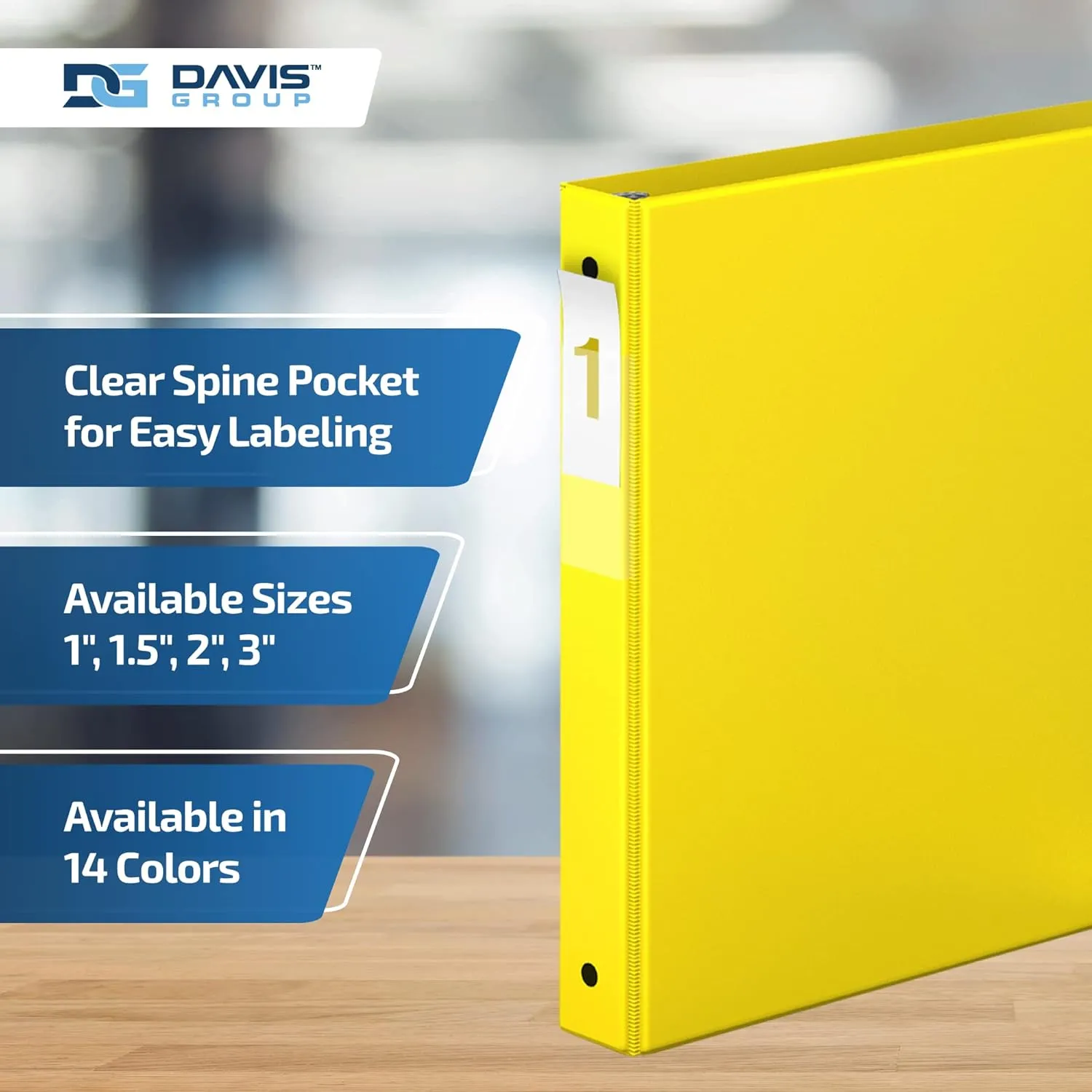 Premium Economy 6-Pack 3-Ring Binders for School or Office, Round-Ring Binders, 1 Inch, Yellow