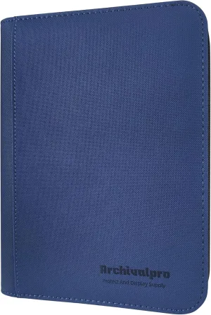 Premium Trading Card Collection Leather Binder, Holds 160 Cards,Card Holder Album with double side 4 Pocket/Page, 20 Pages(Blue)