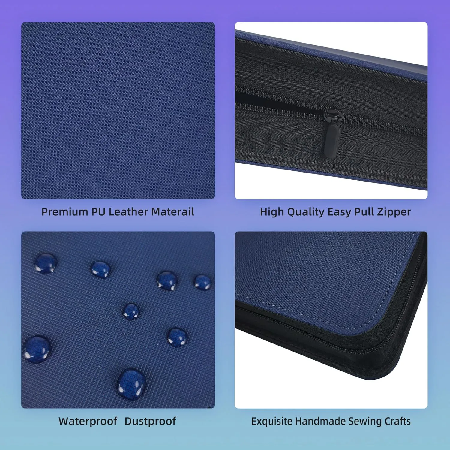 Premium Trading Card Collection Leather Binder, Holds 160 Cards,Card Holder Album with double side 4 Pocket/Page, 20 Pages(Blue)