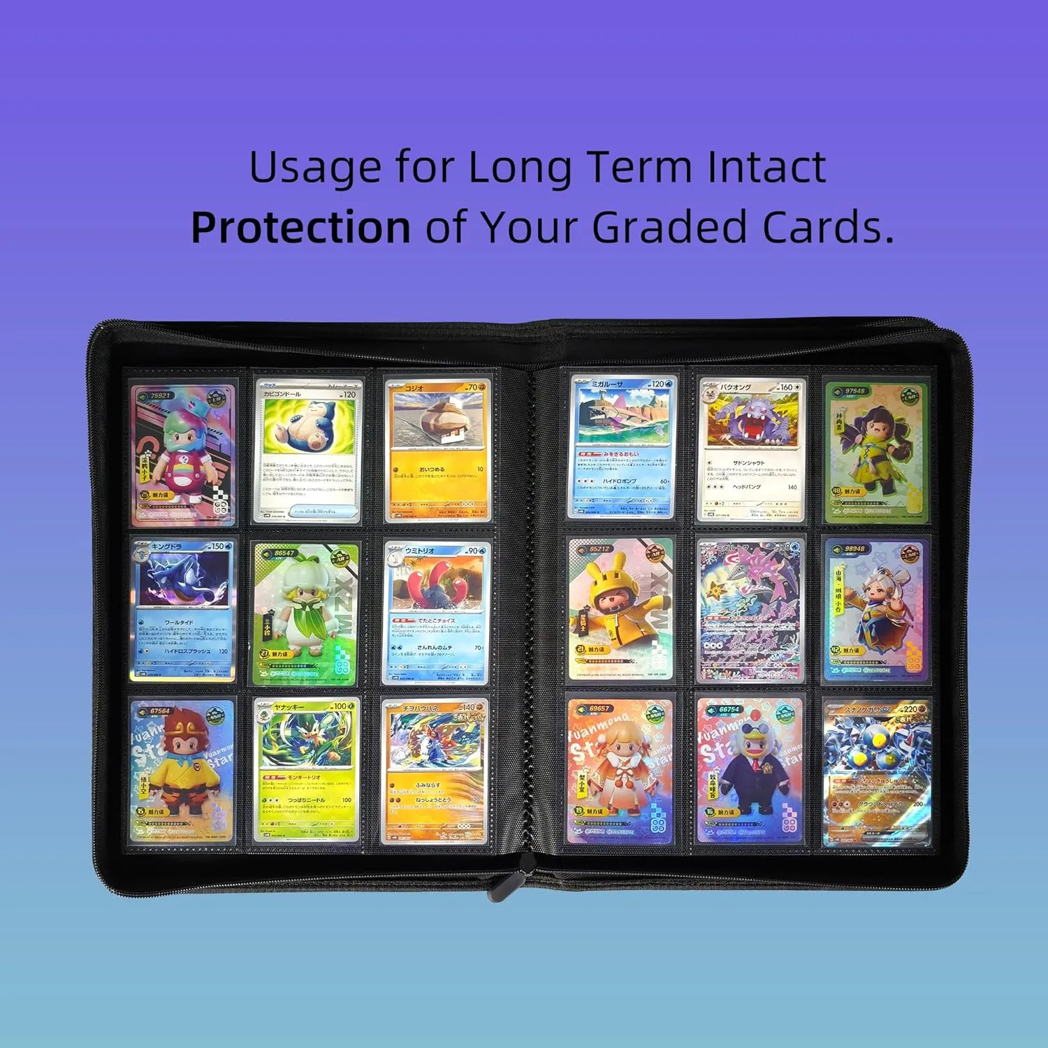 Premium Trading Card Collection Leather Binder, Holds 360 Cards,Card Holder Album with double side 9 Pocket/Page, 20 Pages(black)