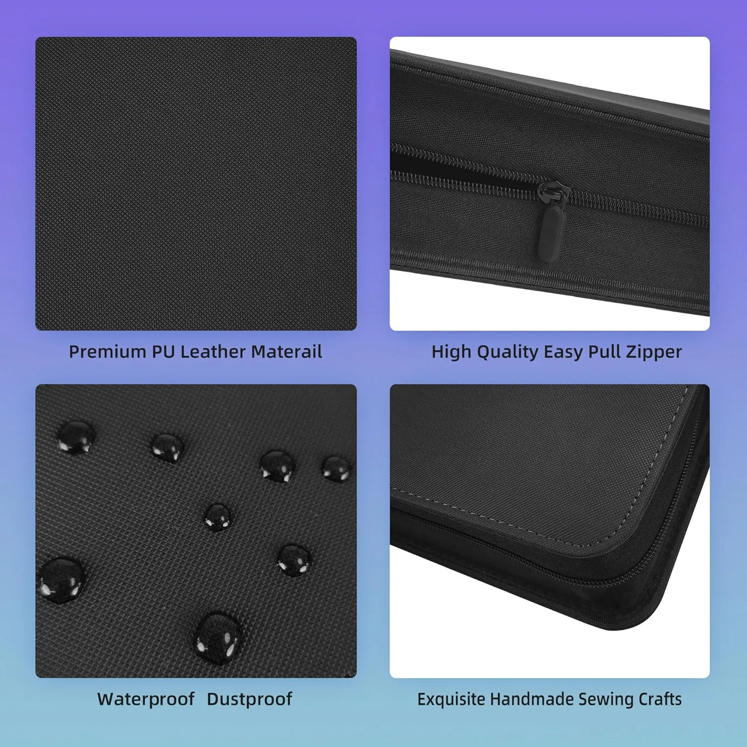 Premium Trading Card Collection Leather Binder, Holds 360 Cards,Card Holder Album with double side 9 Pocket/Page, 20 Pages(black)